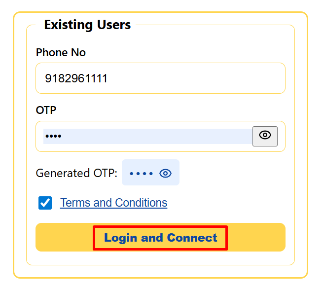 Login and Connect